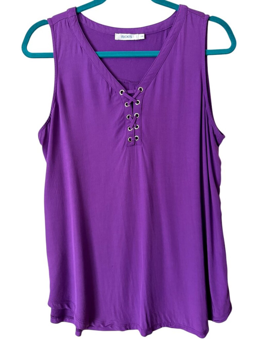 Ricki's Women's Purple Lace Up Grommet Sleeveless Tank Top Size Large